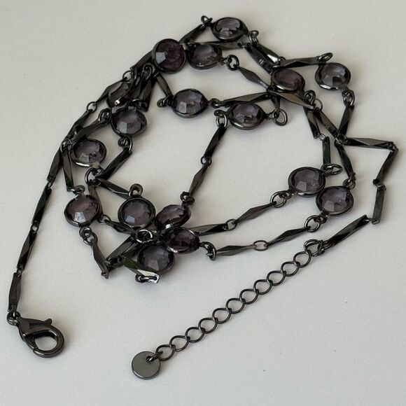 Elegant Purple Gemstone Necklace - Picture 2 of 5